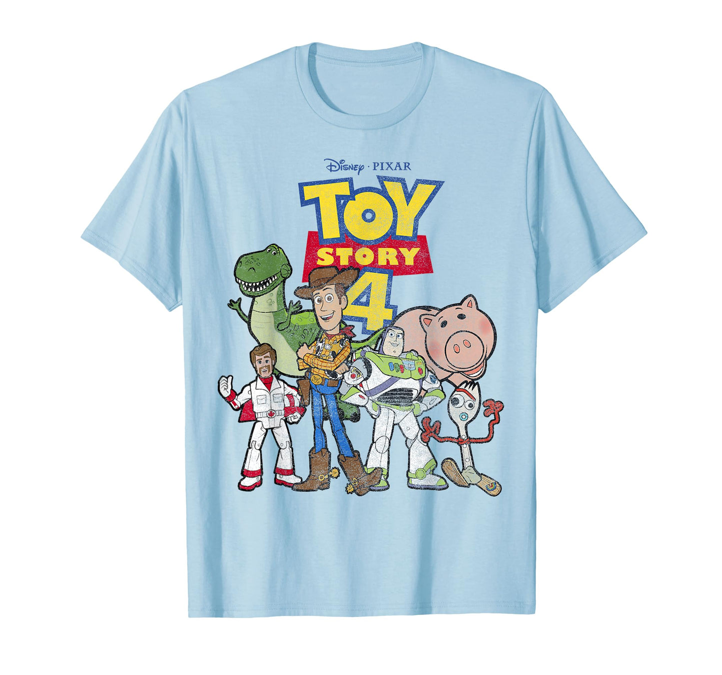 Disney Pixar Toy Story 4 Main Cast Movie Logo Poster T-Shirt