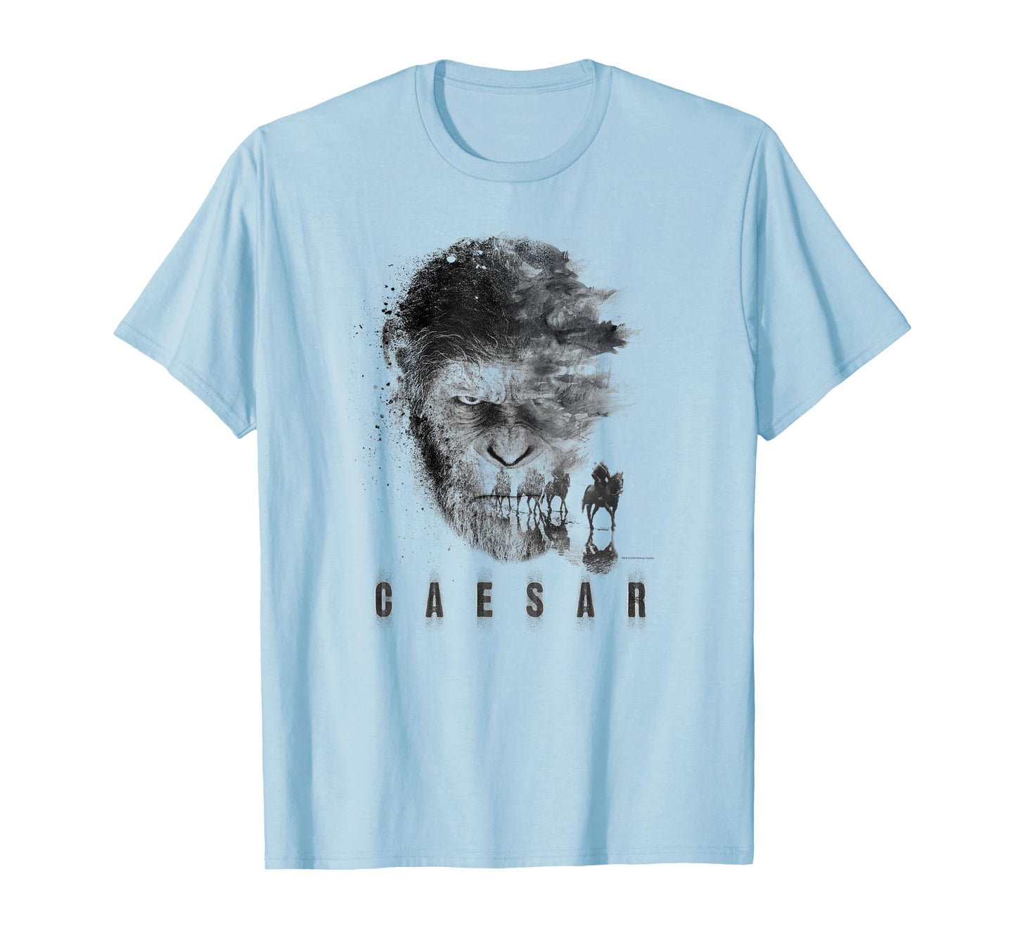War for The Planet of The Apes Monochrome Caesar & Riders T-Shirt