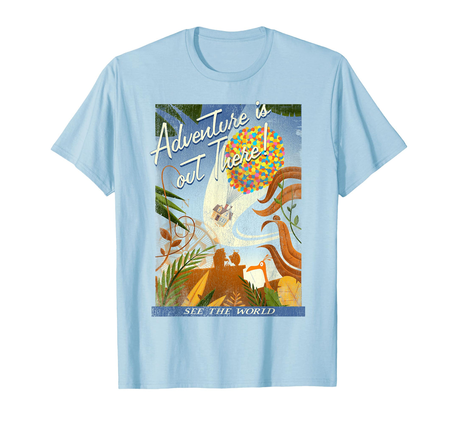 Disney Pixar Up Poster Distressed Vintage Graphic T-Shirt T-Shirt