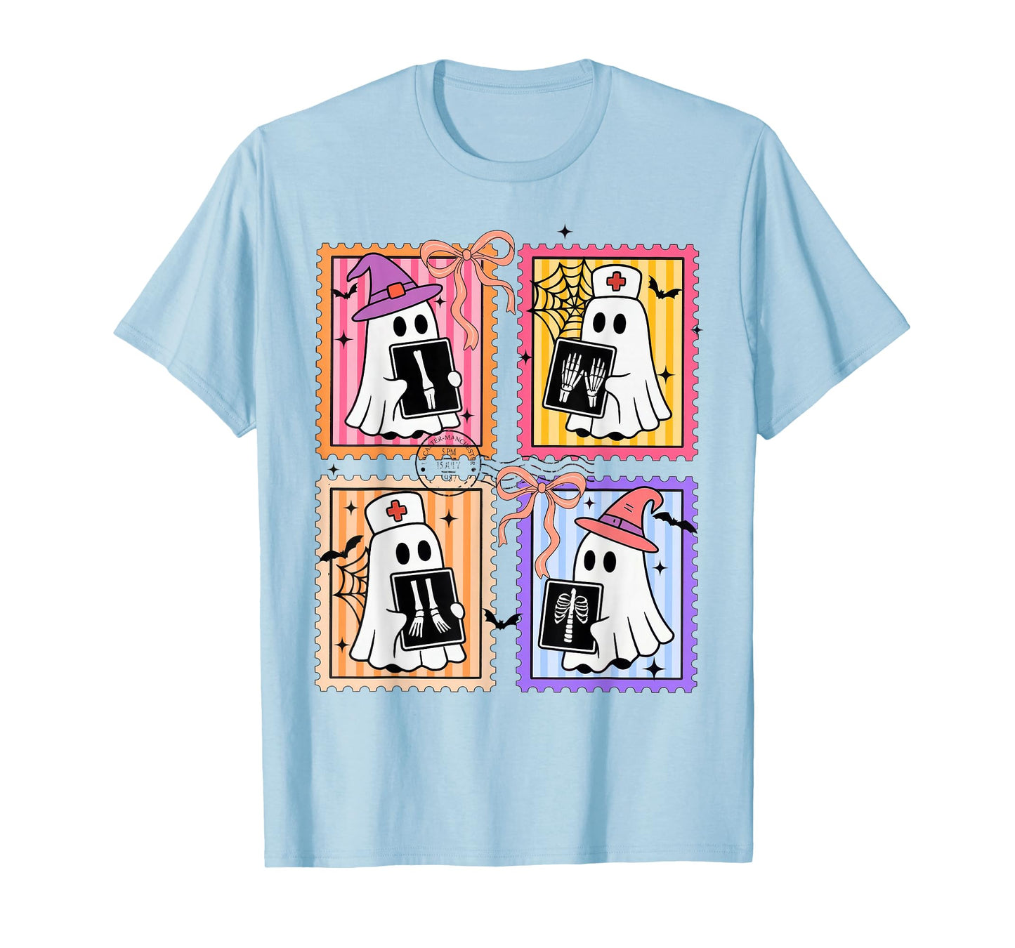 Halloween Radiology Technologist RAD Tech X-ray Ghost Stamp T-Shirt