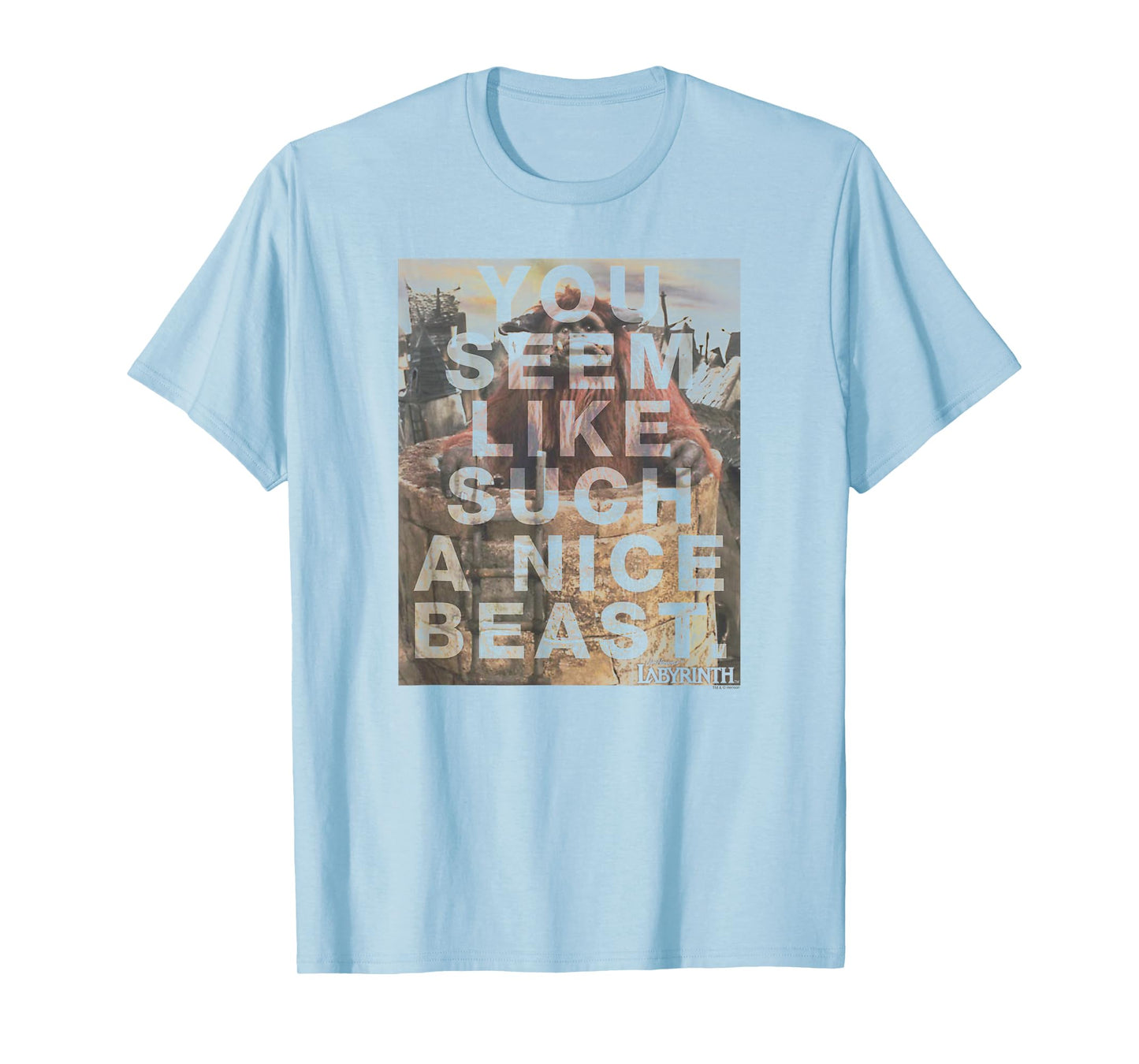 Labyrinth Official Licensed Grey Nice Beast T-Shirt, Unisex-Adults, Short Sleeve, Small