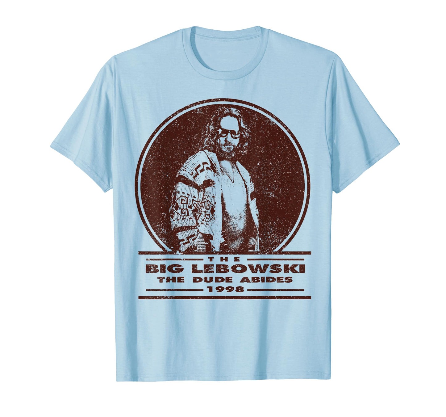 The Big Lebowski Distressed Dude Abides Stamp Graphic Tee T-Shirt