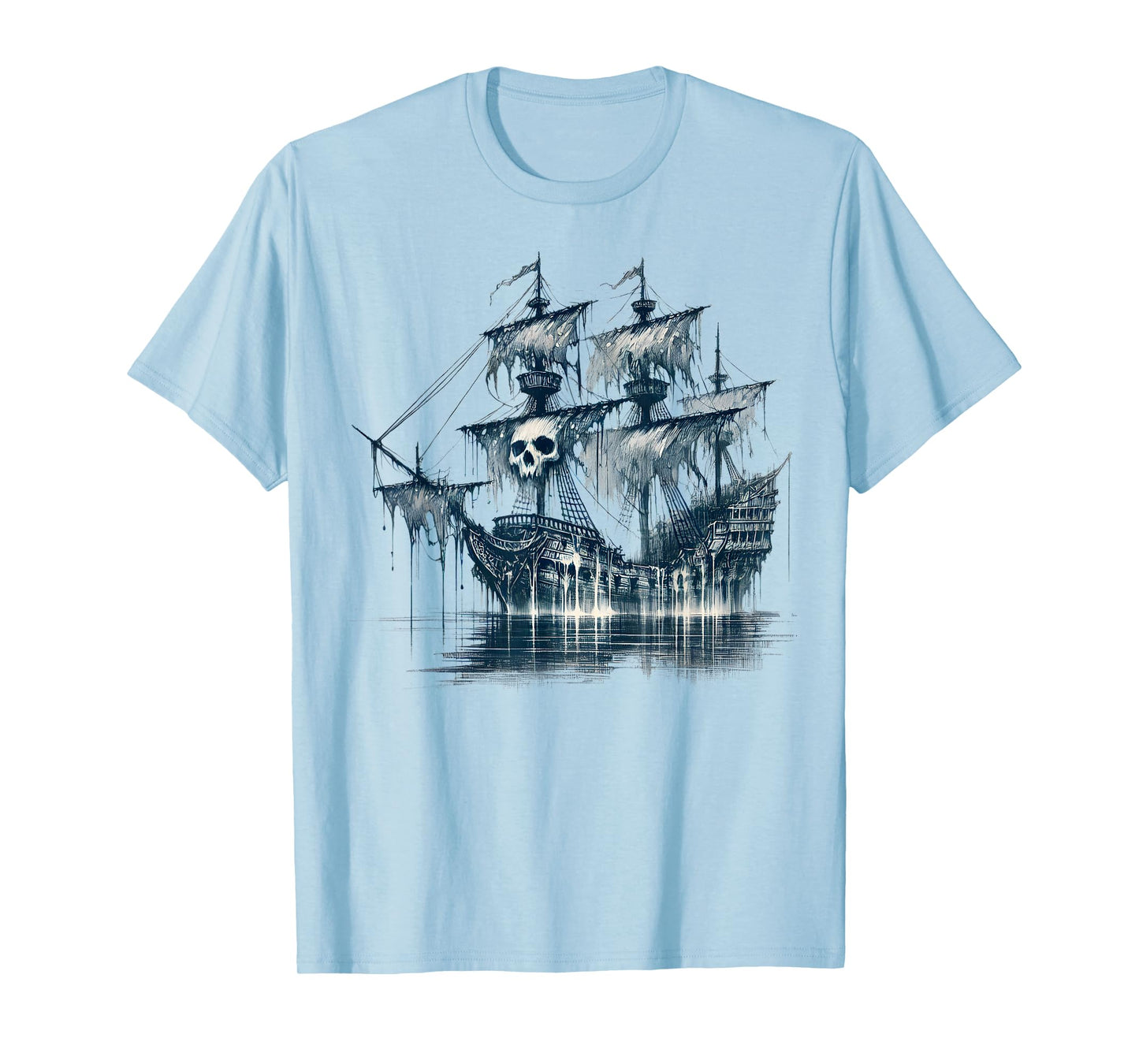 Cool Ghost Ship with Skull Argh Pirate T-Shirt