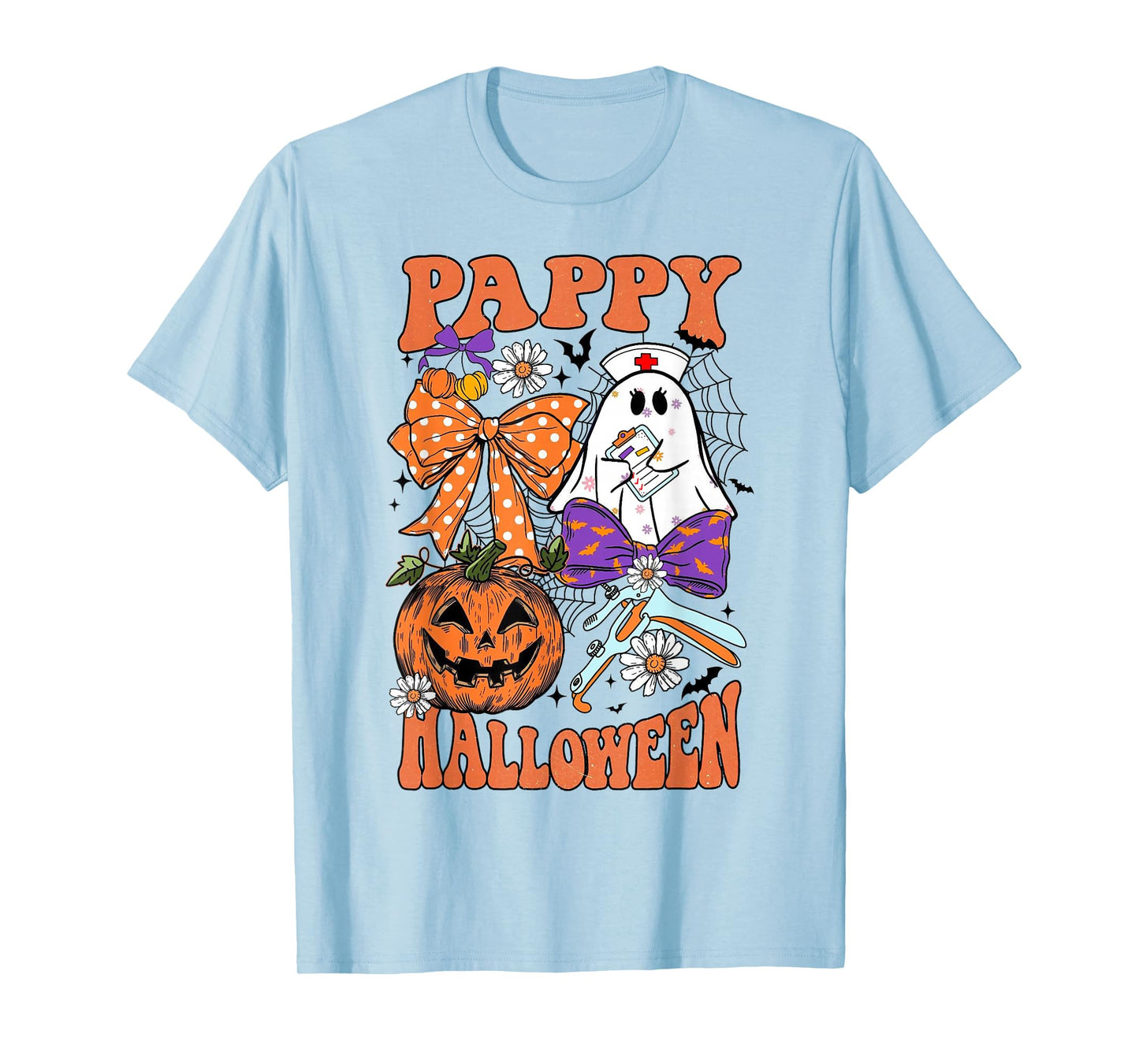 Pappy Halloween Ghost with Speculum Pumpkin Cute OBGYN Nurse T-Shirt