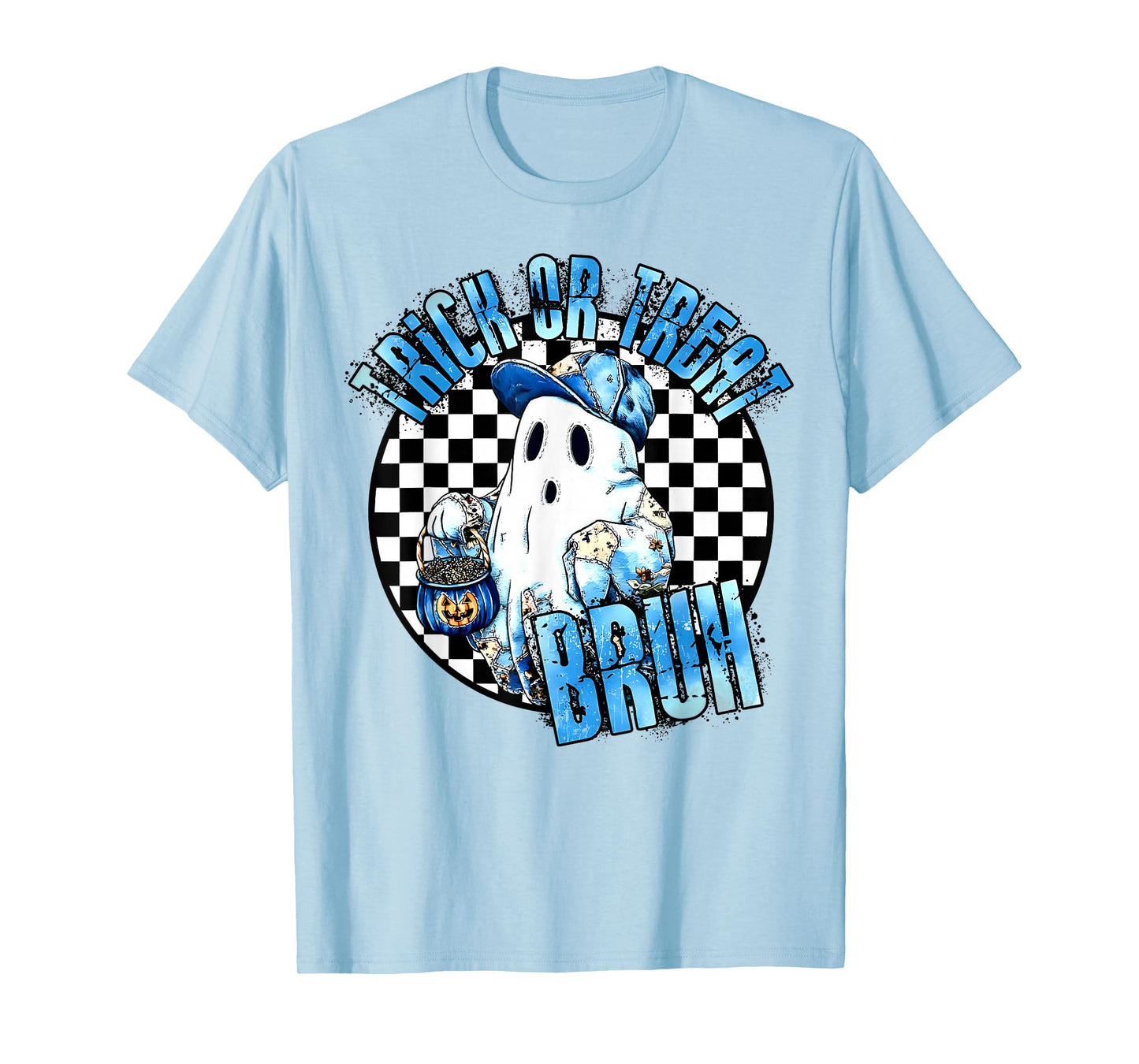 Bruh Ghost Halloween Cute Ghost Trick Or Treat Boys Kids T-Shirt