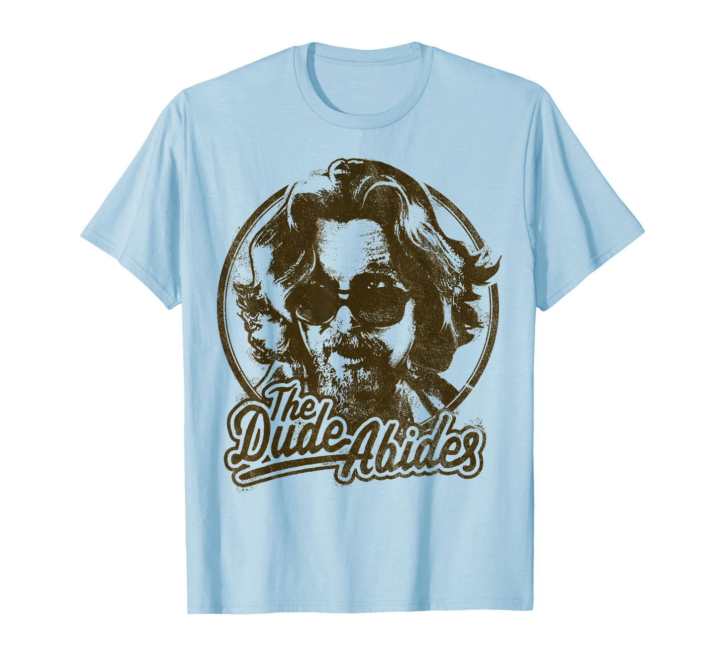 Big Lebowski The Dude Abides Negative Head Shot Portrait T-Shirt