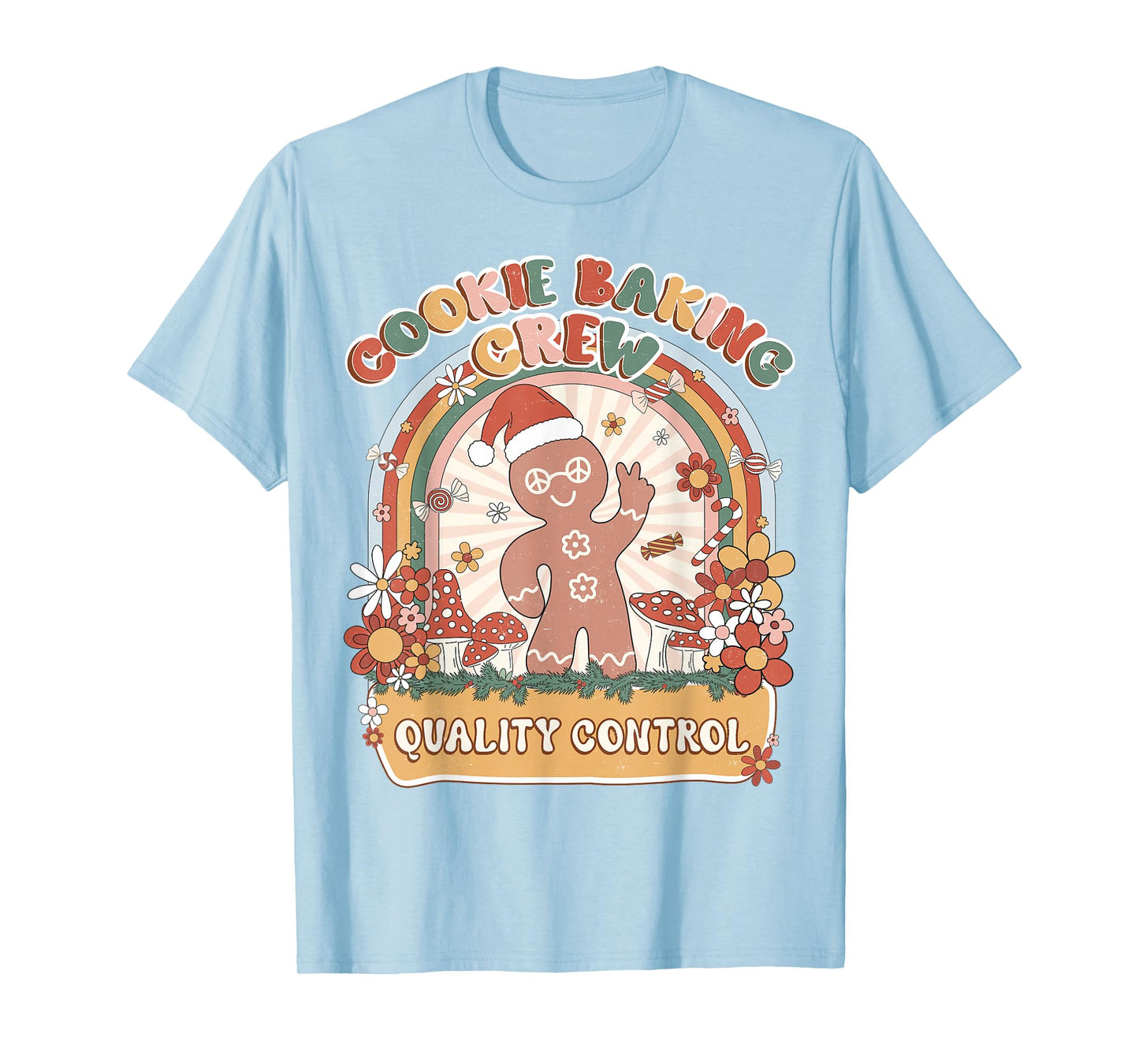 Quality Control Cookie Baking Crew Retro Groovy Matching T-Shirt