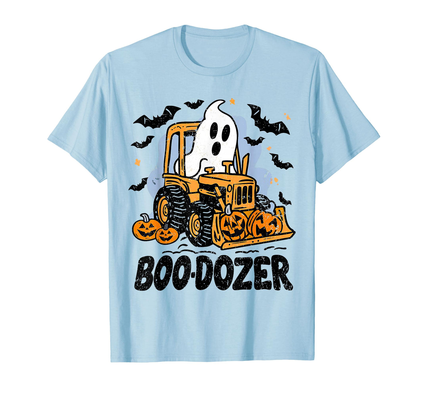 Bulldozer Halloween Boo Dozer Construction Truck Boy Kids T-Shirt