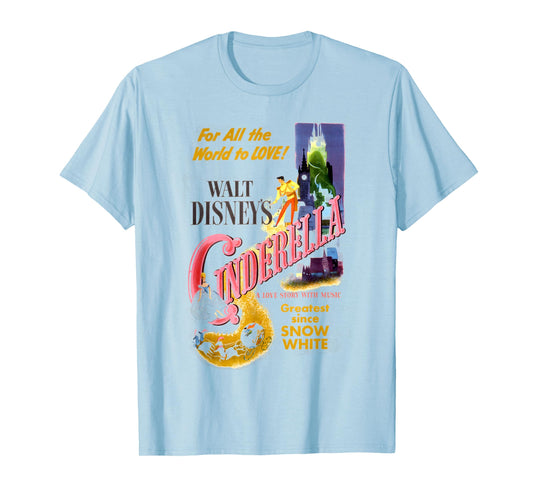Disney Cinderella Vintage Movie Box Art Poster T-Shirt Small
