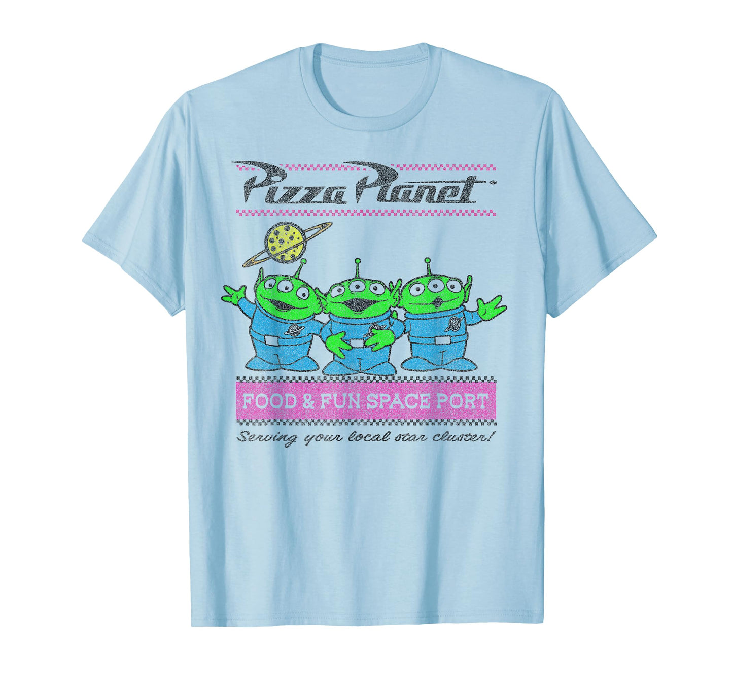 Disney Pixar Toy Story Aliens Pizza Planet Pastel Logo T-Shirt