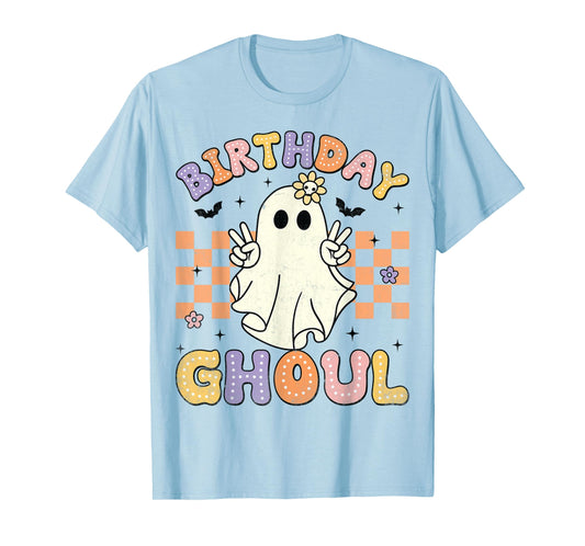 Birthday Ghoul Ghost Groovy Funny Halloween Birthday Party T-Shirt