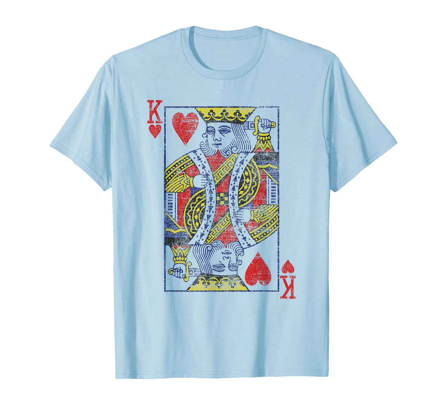 King of Hearts Playing Card Costume Poker Distressed T-Shirt
