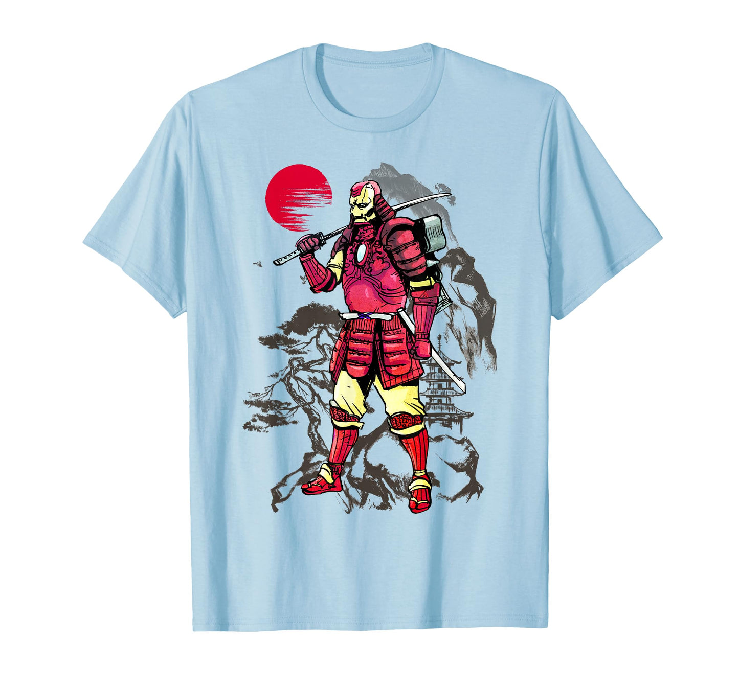 Marvel Iron Man Samurai Mountain Sunset Graphic T-Shirt T-Shirt