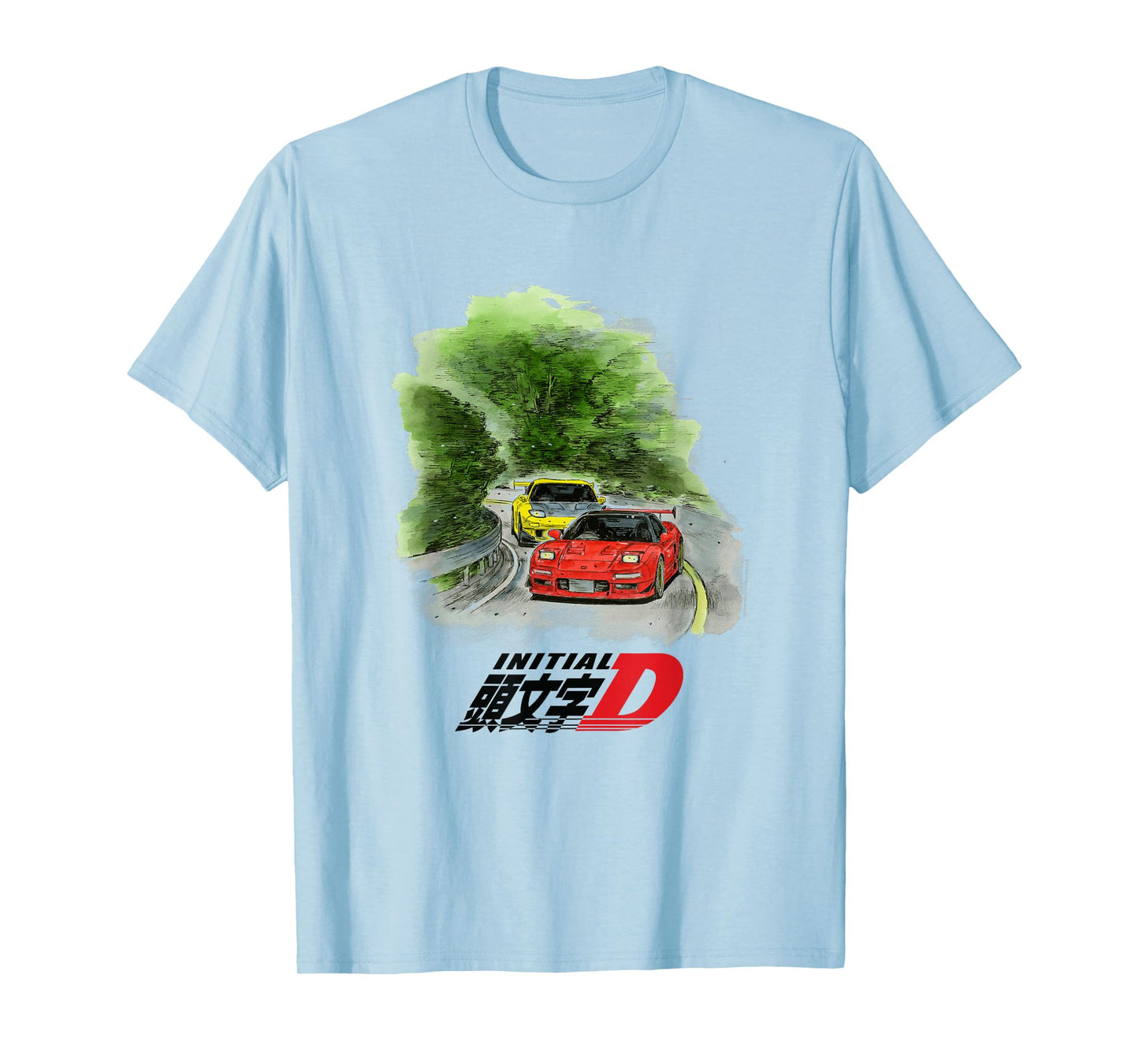 Initial D Manga Watercolor Cars Racing T-Shirt