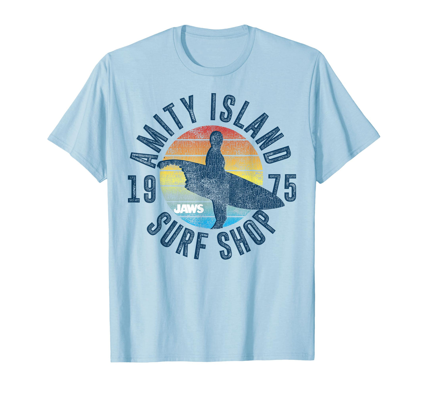 Jaws Amity Island Surf Shop 1975 Retro Logo T-Shirt