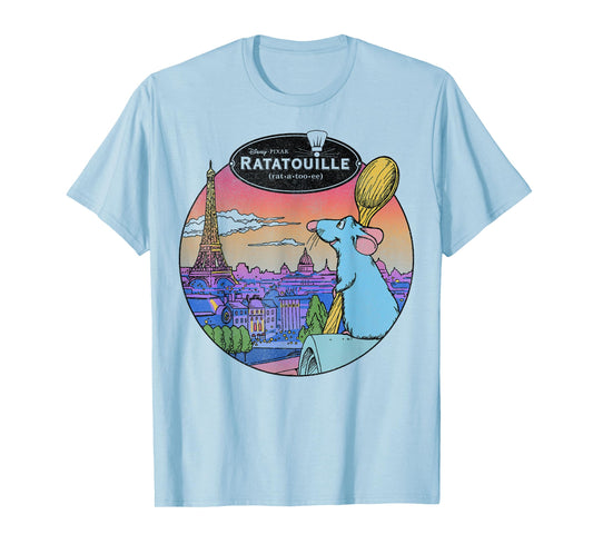 Disney Pixar Ratatouille Remy and Paris Logo T-Shirt