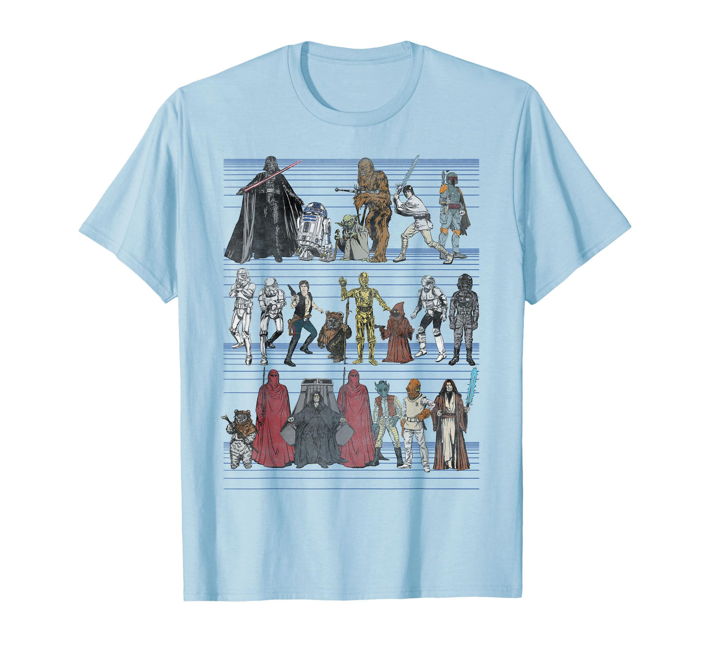 Star Wars Character Lineup Retro Classic Graphic T-Shirt T-Shirt