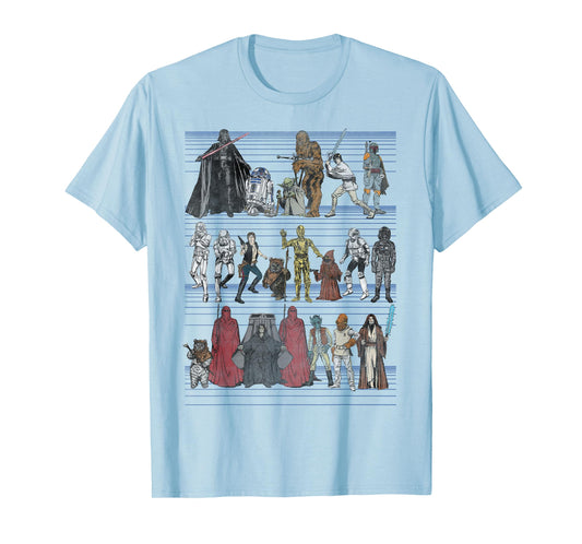 Star Wars Character Lineup Retro Classic Graphic T-Shirt T-Shirt