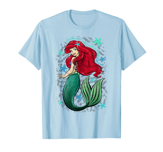 Disney The Little Mermaid Ariel's Song Music Notes T-Shirt Small