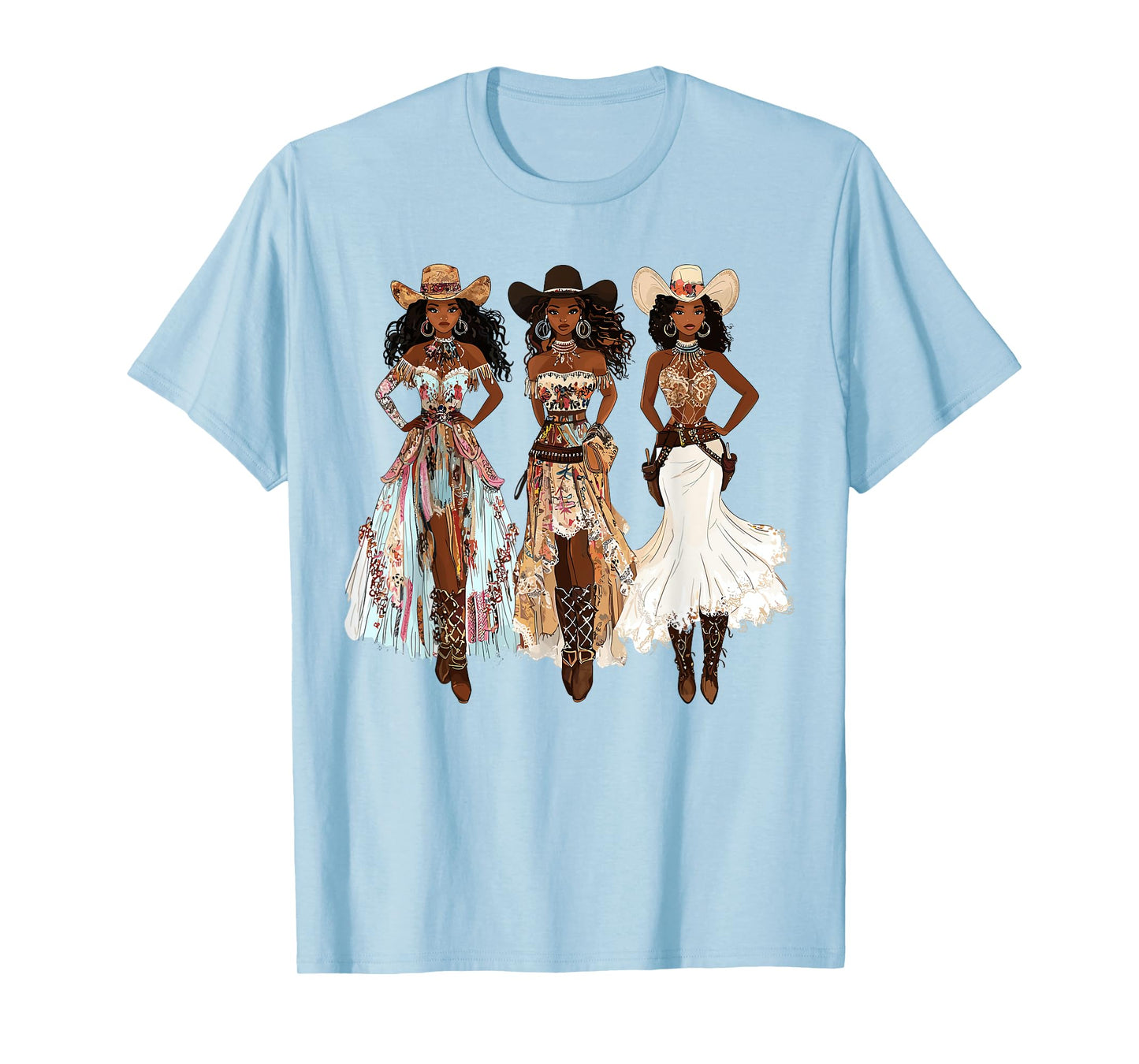 Black African American Cowgirl Western Country Texas Rodeo T-Shirt