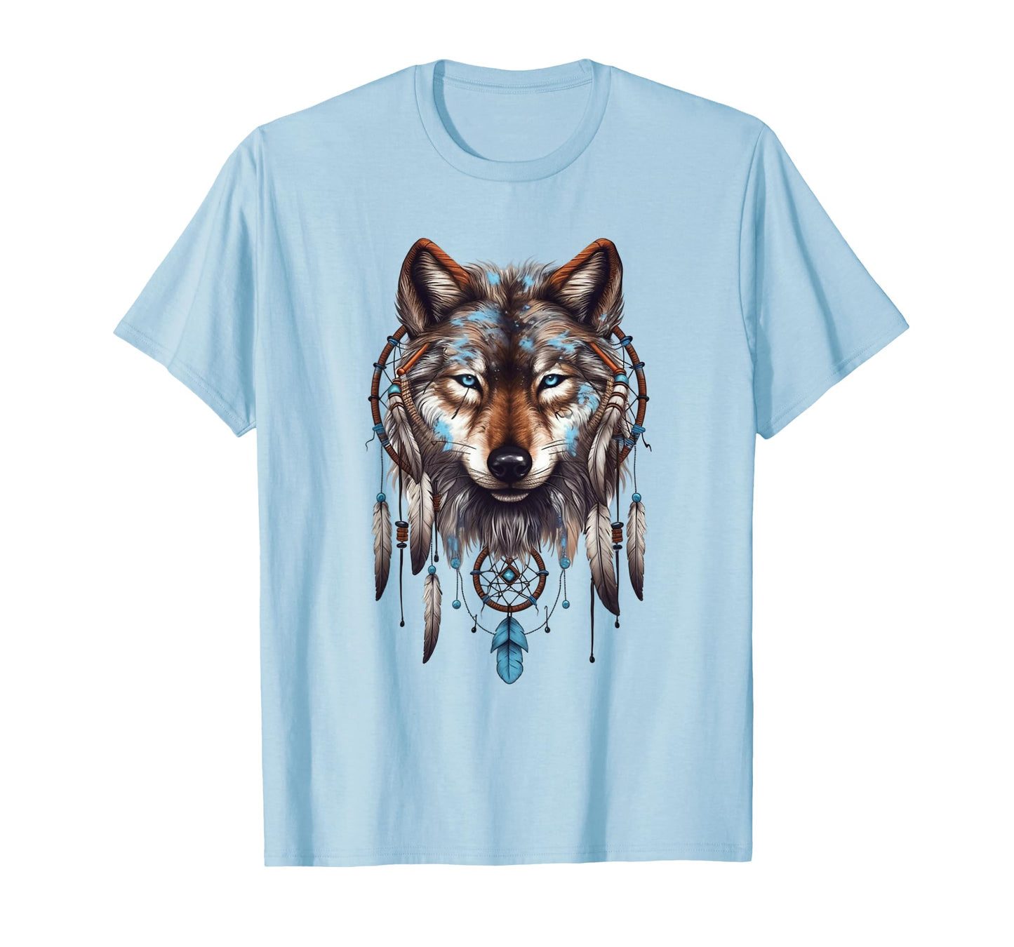 Native American Boho Dreamcatcher Tribe Wolf T-Shirt