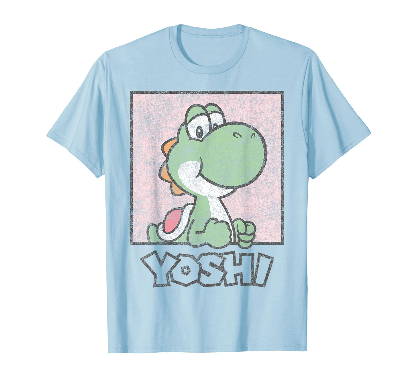 Super Mario Yoshi Simple Faded Pastel Pink Portrait T-Shirt