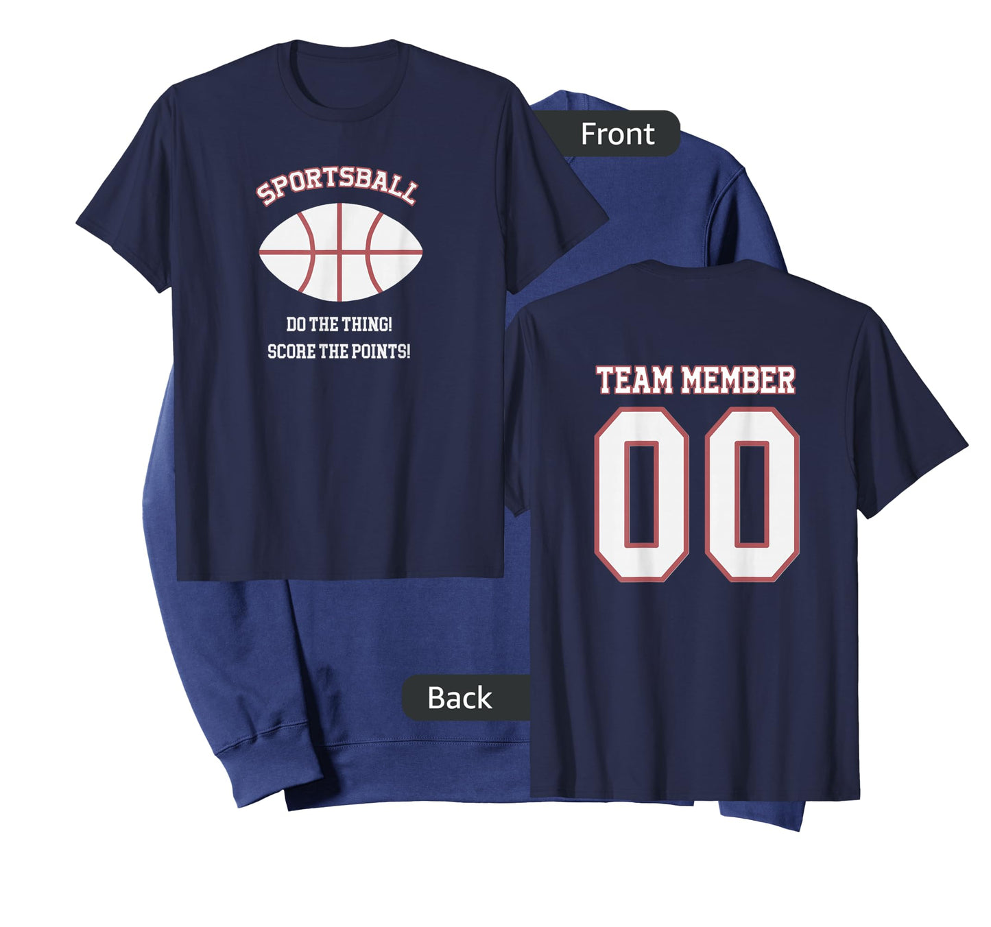 SPORTSBALL 2 Sided Jersey Style Baseball Football Basketball T-Shirt