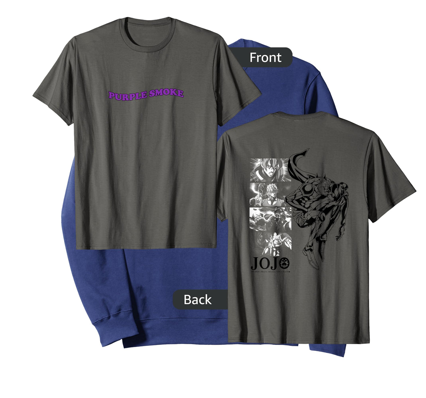 JoJo's Bizarre Adventure Fugo & Purple Smoke Haze Front Back T-Shirt