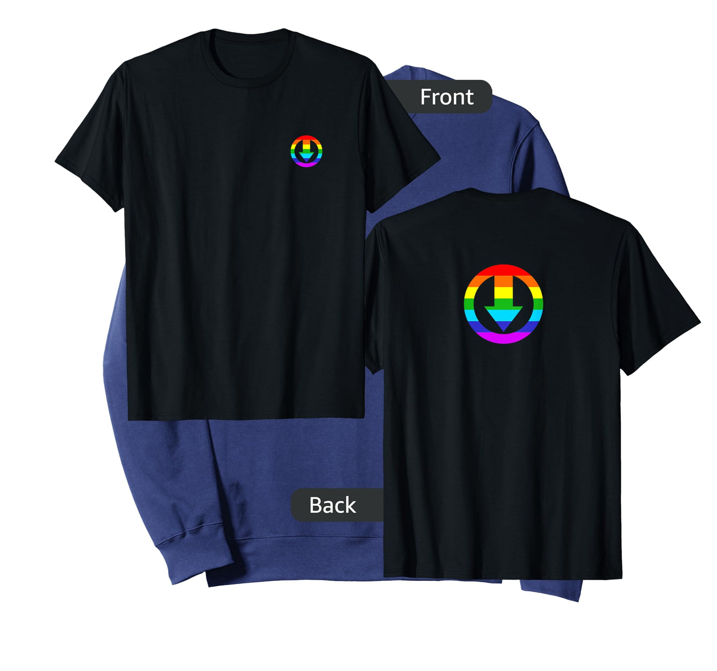 Men's Subtle Chastity Cage Logo with rainbow design T-Shirt