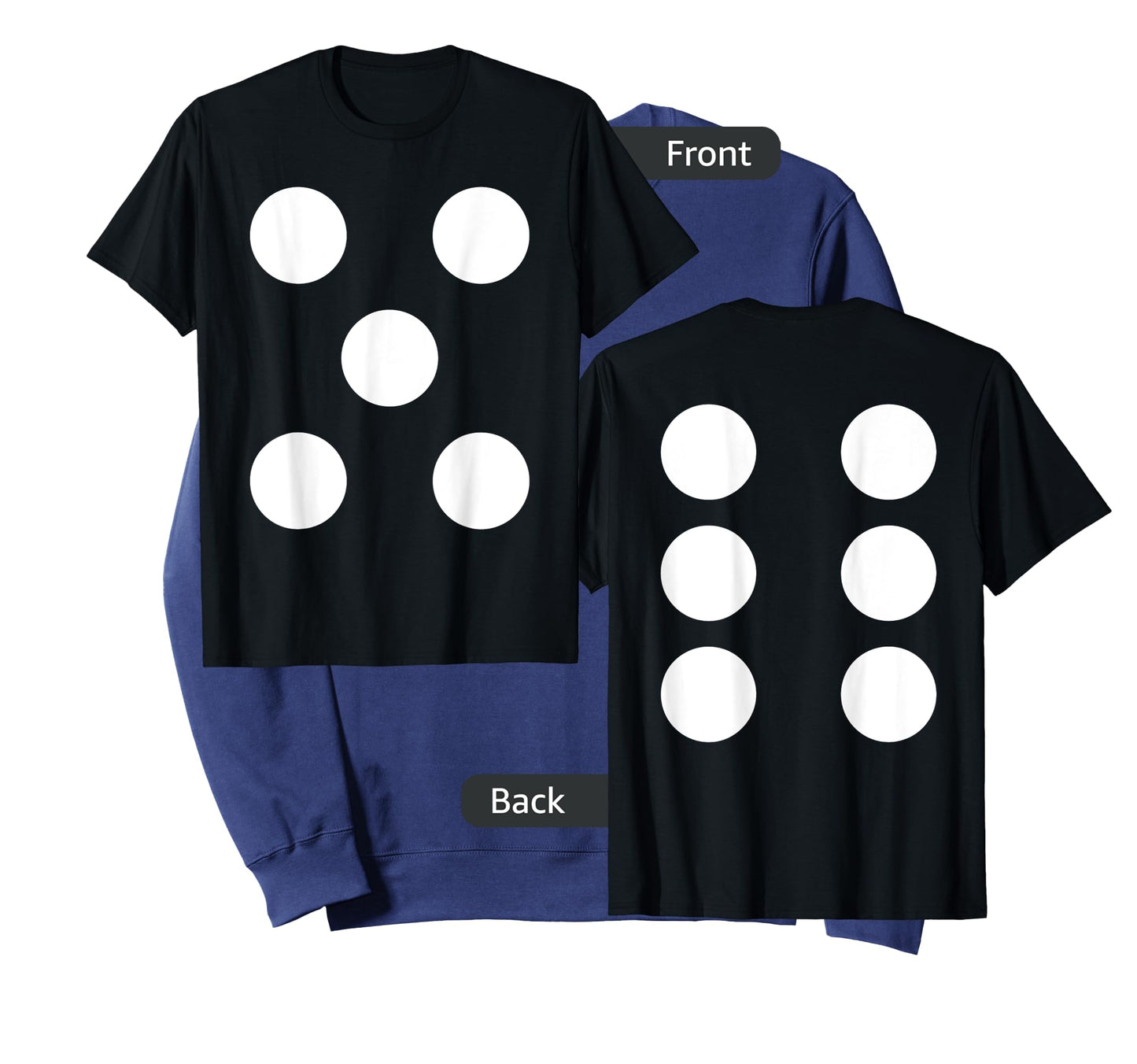Dice Front 5 Back 6 Yo 11 2-Sided Halloween Costume Shirt