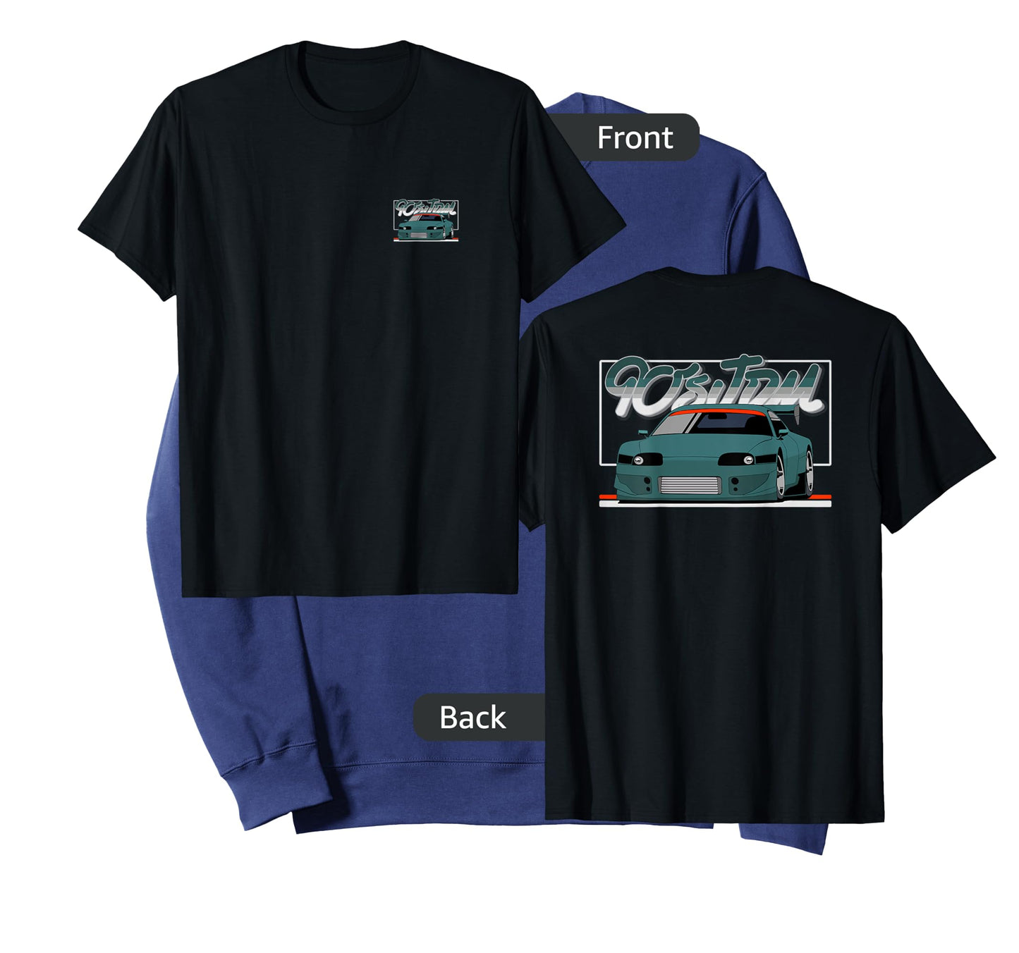90s JDM TY MK4 GT Teal Car 2-Side Graphic T-Shirt