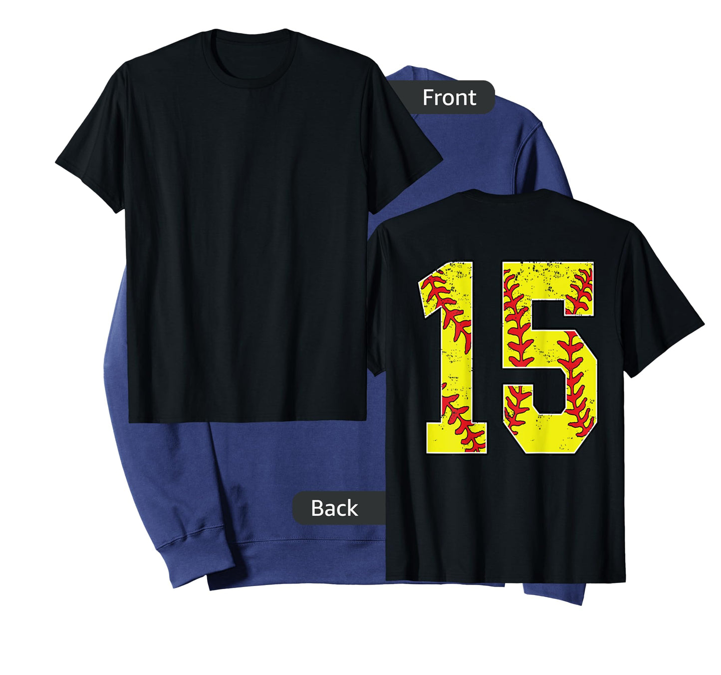 Number #15 Softball Jersey Number 15 Print On Back T-Shirt