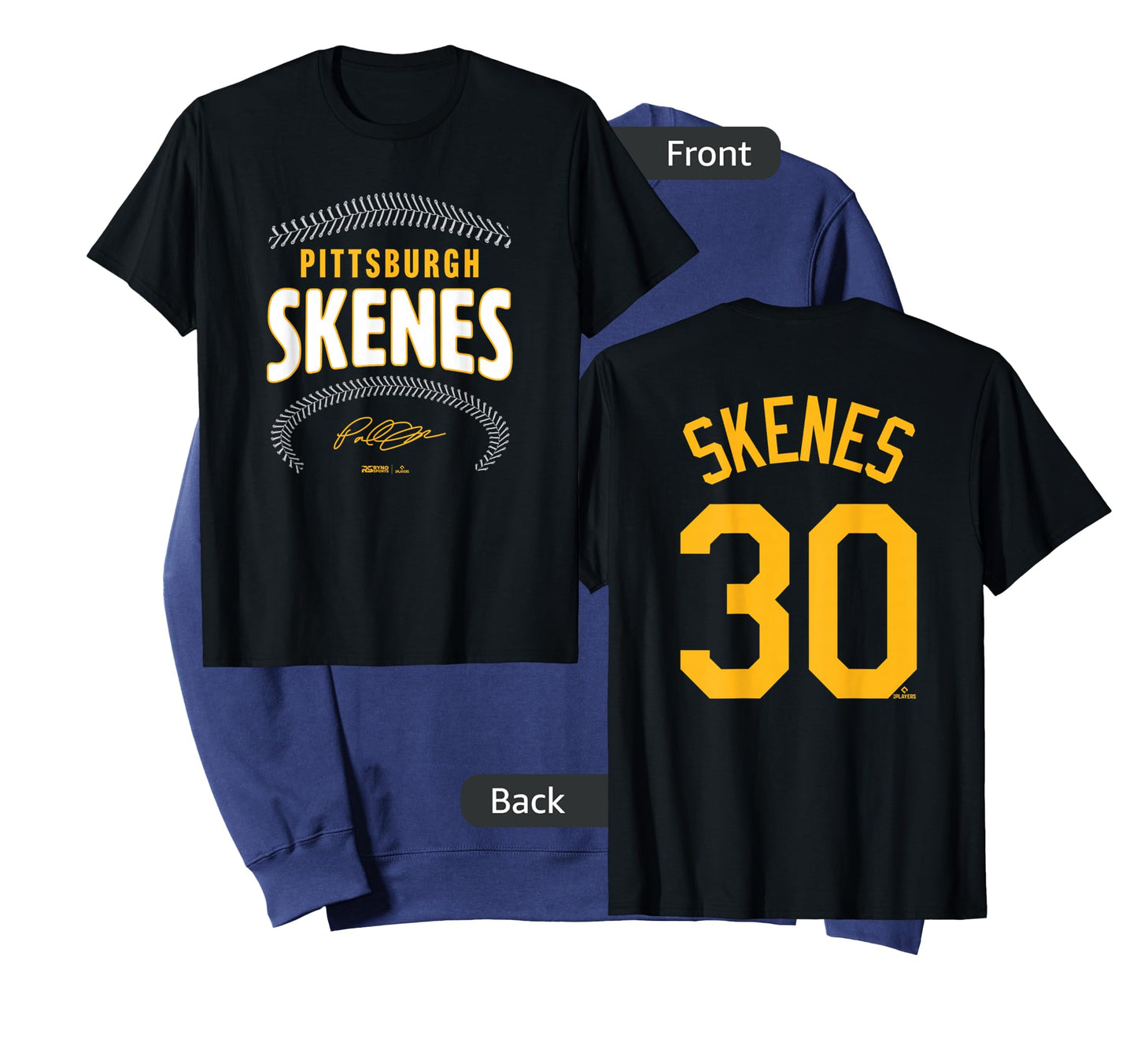 Paul Skenes Pittsburgh Name & Number (Front & Back) MLBPA T-Shirt
