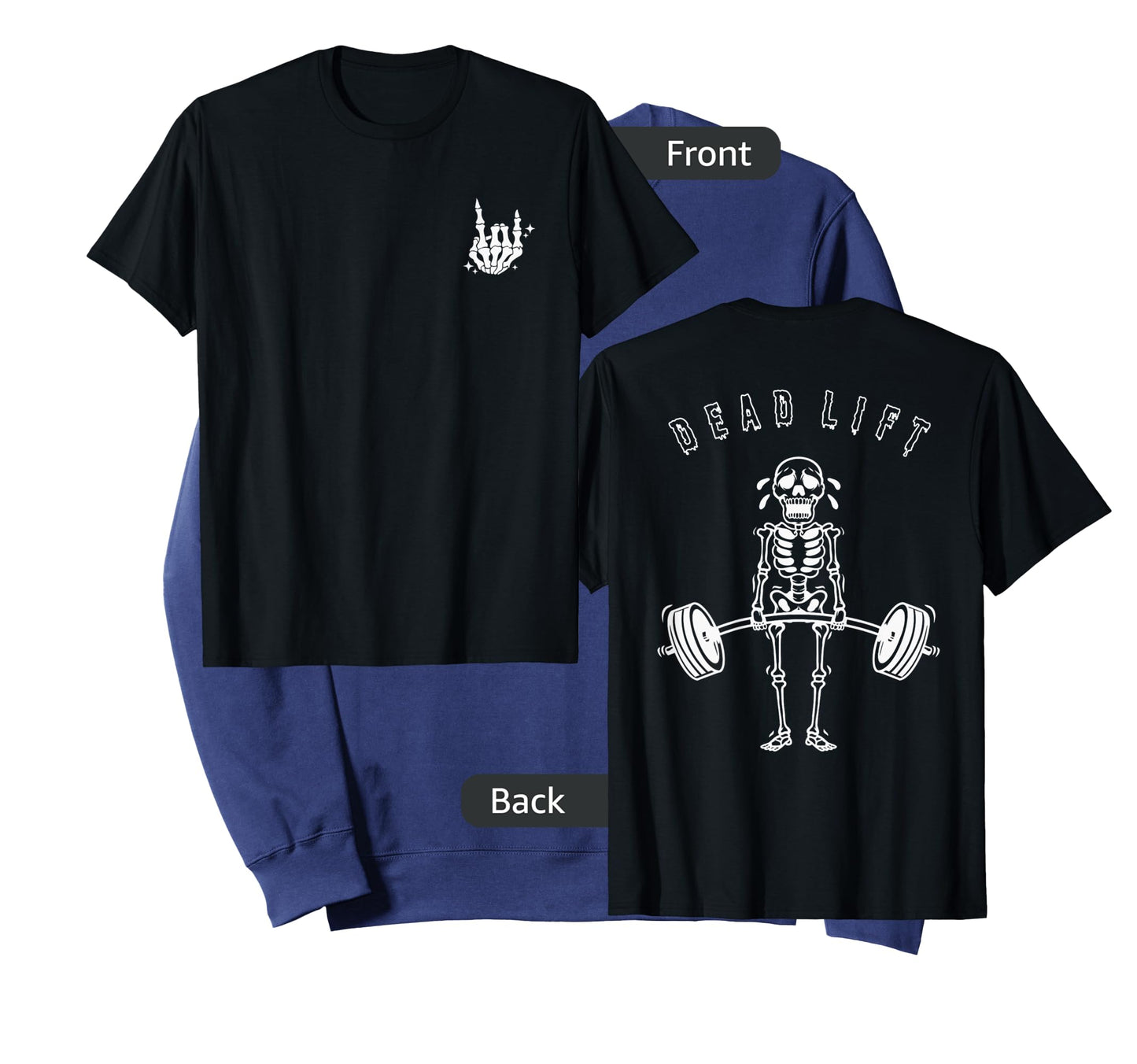 TheGodsEnvyUs Men's Halloween Skeleton Graphic Gym T-Shirt, Black, Small
