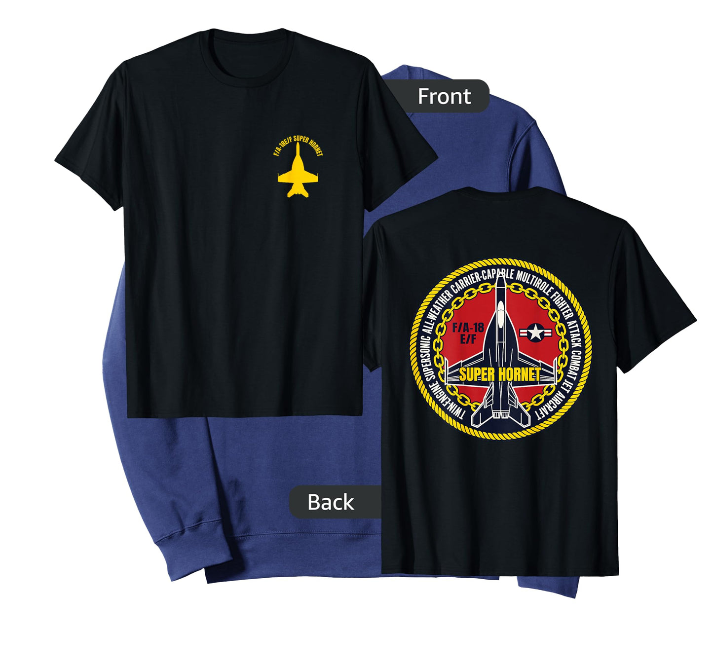 F/A-18 E/F Fighter Attack Military Jet Aircraft Design T-Shirt