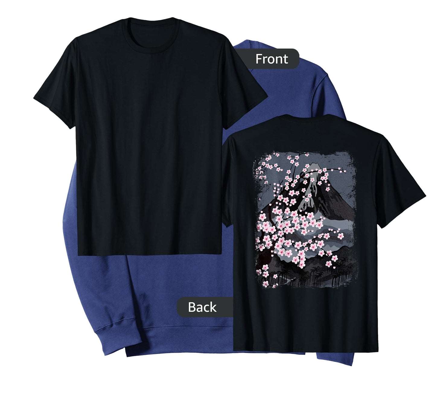 Japanese Beautiful Cherry Blossom with Mount Fuji (on back) T-Shirt