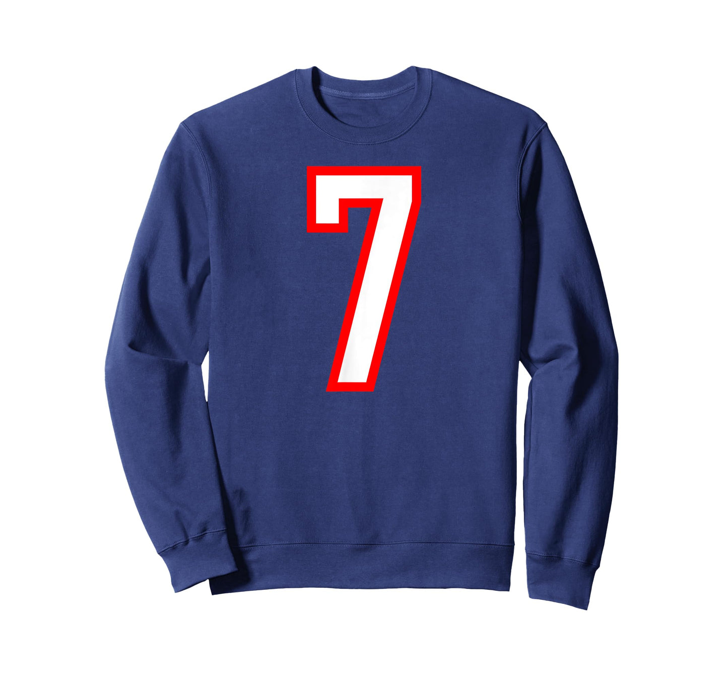 Number #7 White Red Sport Number 7 T-Shirt
