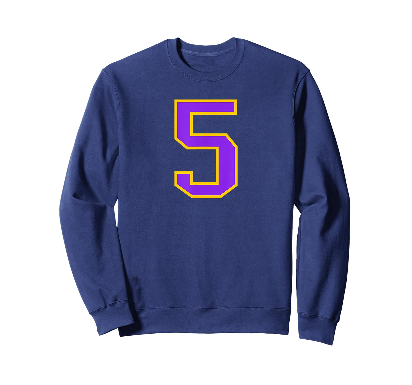 Number #5 Yellow Purple Varsity Number T-Shirt