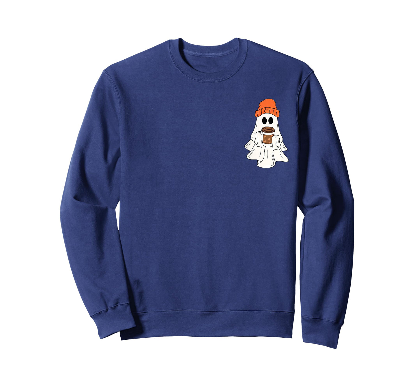 Cute Ghost Drinking Coffee Halloween Ghost Coffee Lover T-Shirt