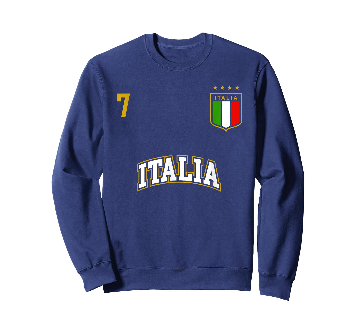 Italy Shirt Number 7 + BACK Soccer Team Sports Italian Flag