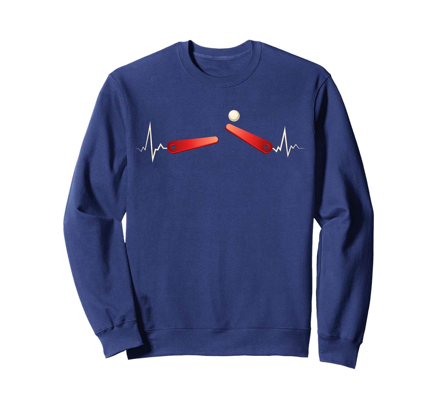 Pinball Heartbeat Funny Pinballer Flipping Ball EKG Flipper T-Shirt, Small, Black