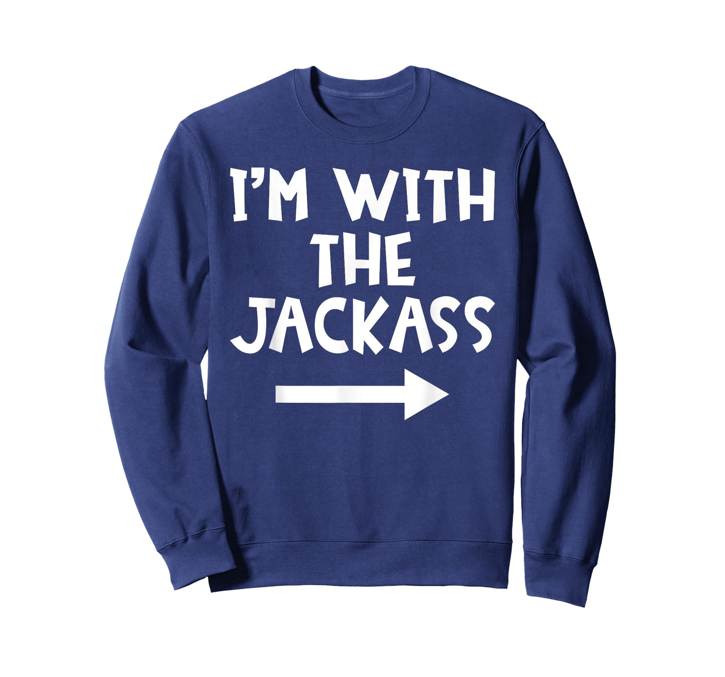 Jackass Matching Costume I'm With The Jackass Funny Matching Couple Halloween T-Shirt - Black, Small, Short Sleeve, Unisex-Adult, Casual, Cotton Blend, Crew Neck, Regular Fit, Machine Wash