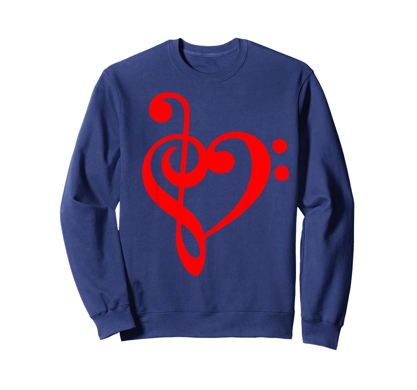 Nerdy Clef Notes Heart Love Music Musician Band Geek Red T-Shirt