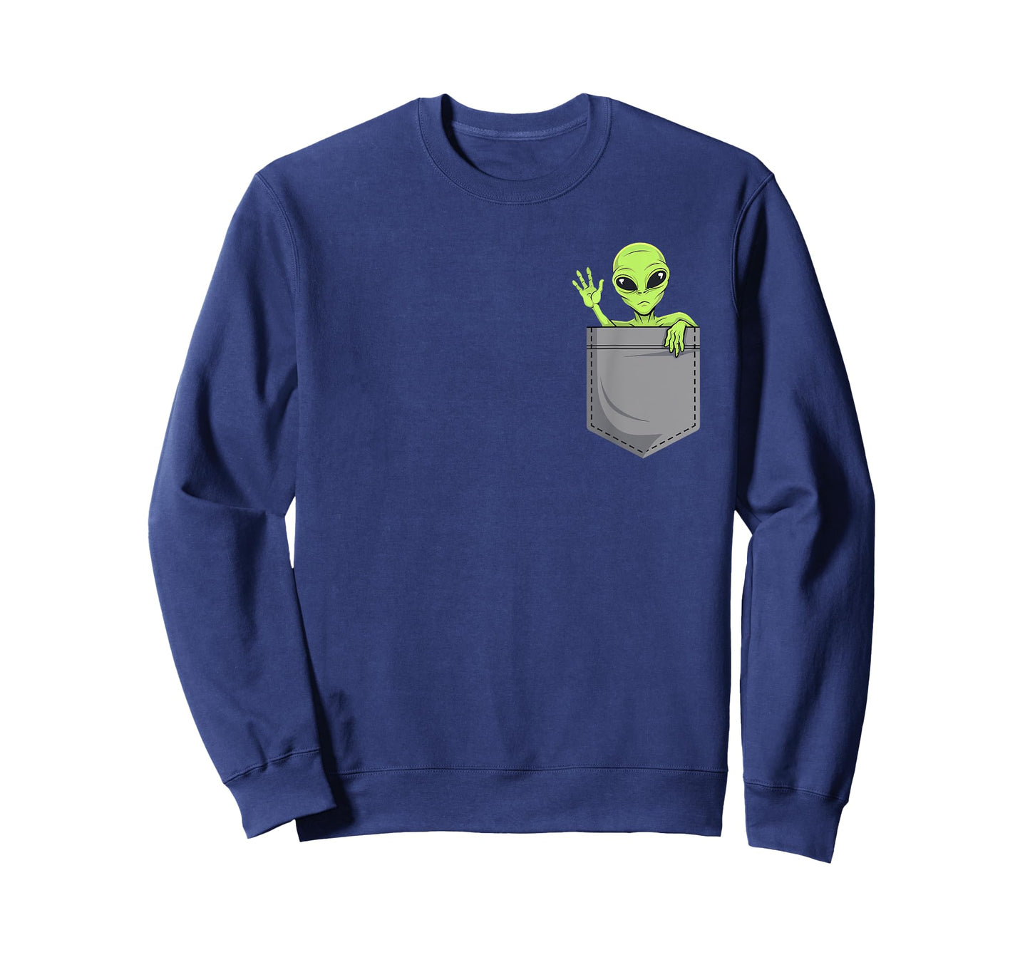Funny Alien In Pocket Ufo Extraterrestrial Space Pocket T-Shirt