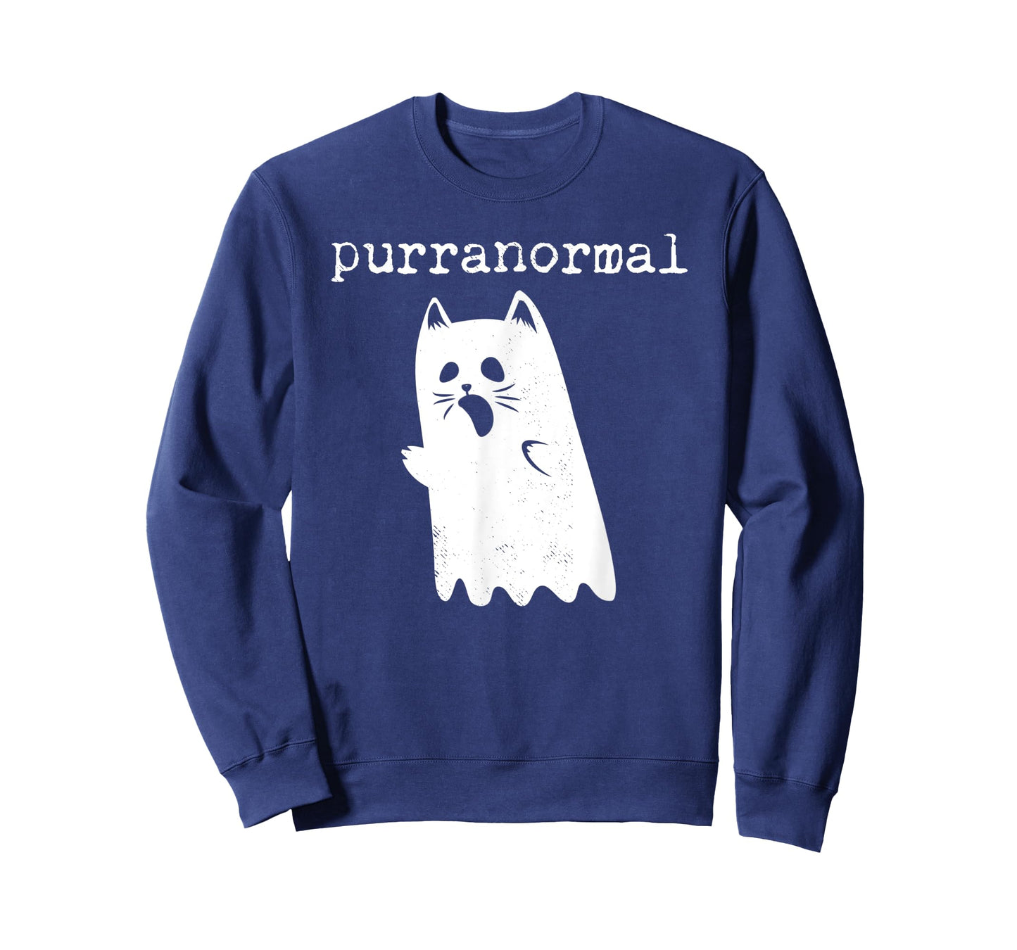 Purranormal Funny Cat Halloween T Shirt Paranormal Ghost Tee T-Shirt for Men Women Kids