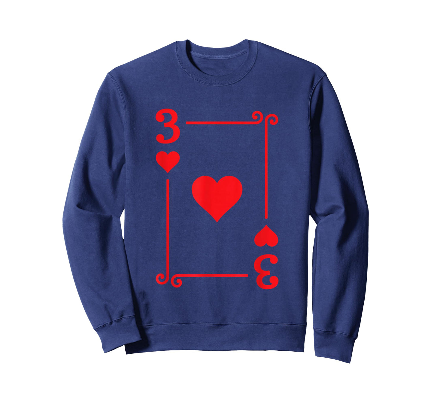 Playing Cards Graphic - Red Three Card - 3 Hearts T-Shirt