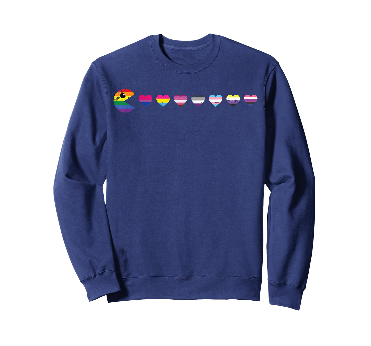 Gay Pride Eating Hearts LGBTQ Ally Gamer Boys Teen Kids Men T-Shirt