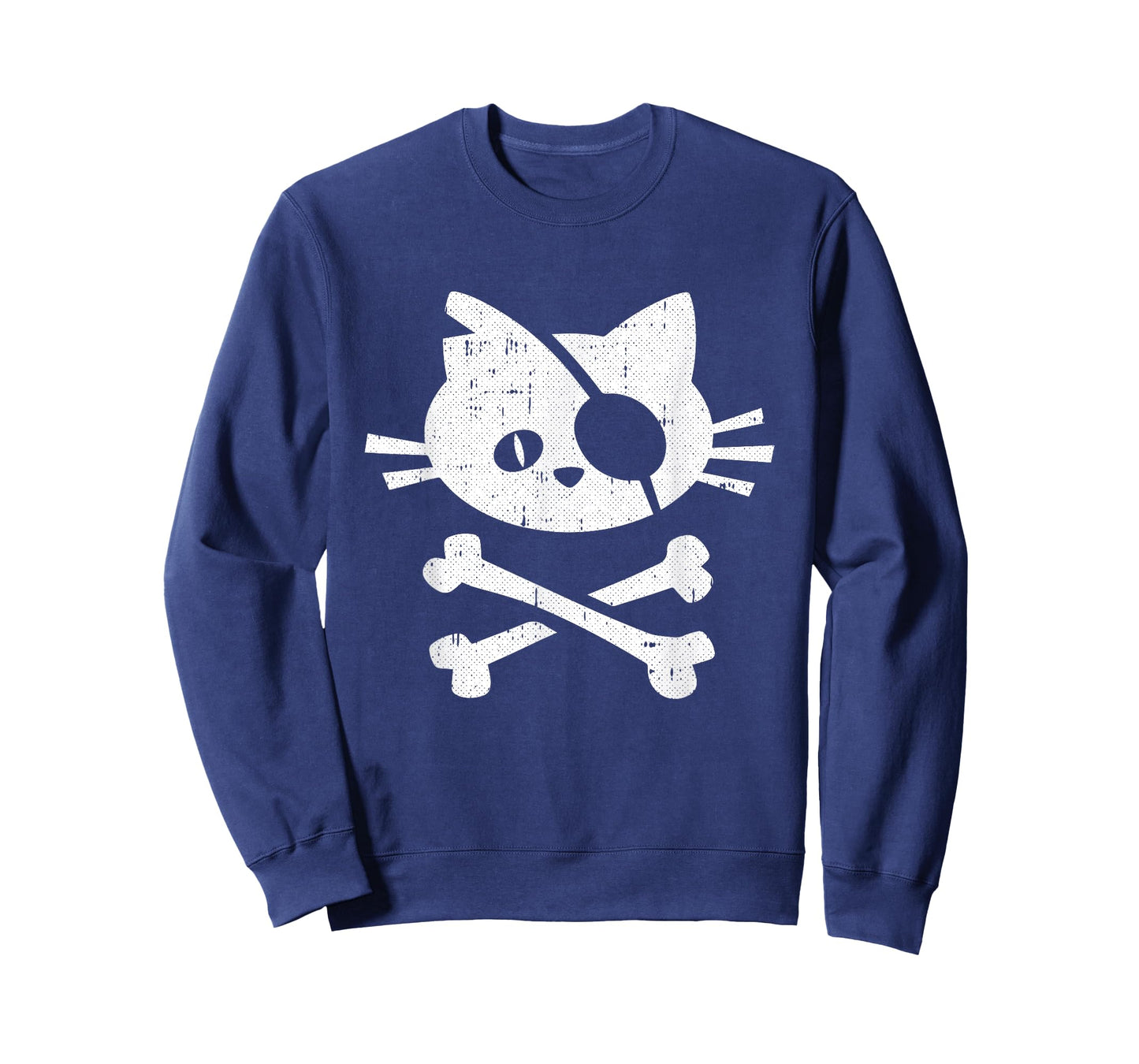 Cat Pirate Lazy Halloween Costume Kitten Skull Cross-bones T-Shirt