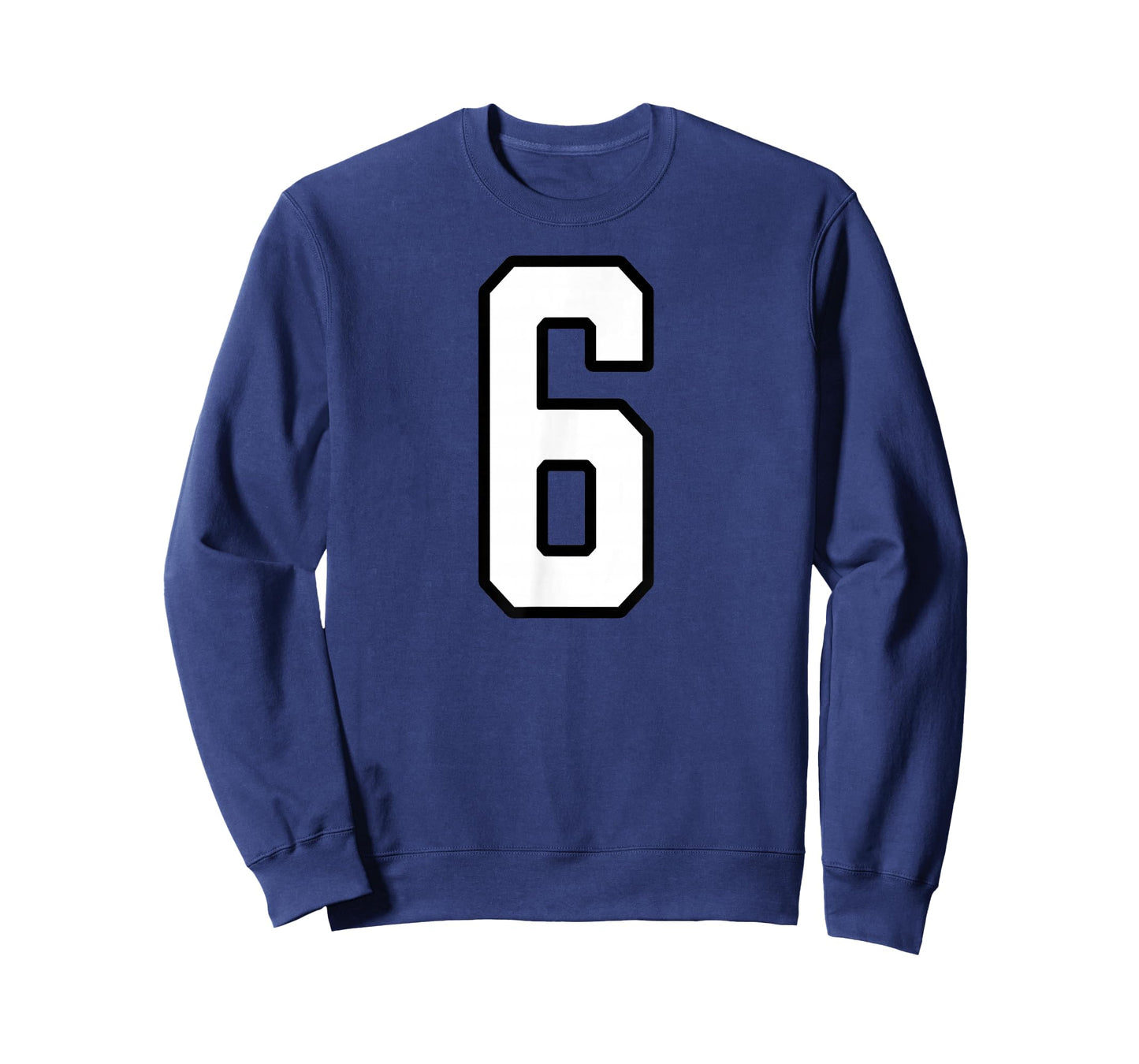 White and Black Sports Number 6 Jersey Uniform Player T-Shirt