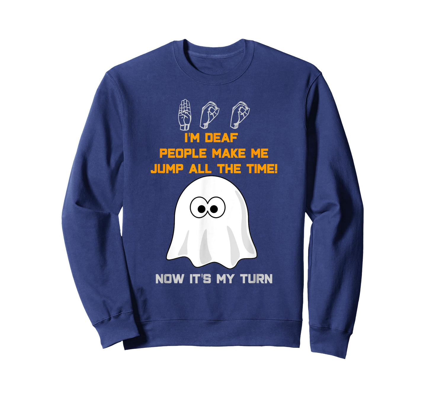 Boo Ghost ASL Funny Halloween T-Shirt sign language